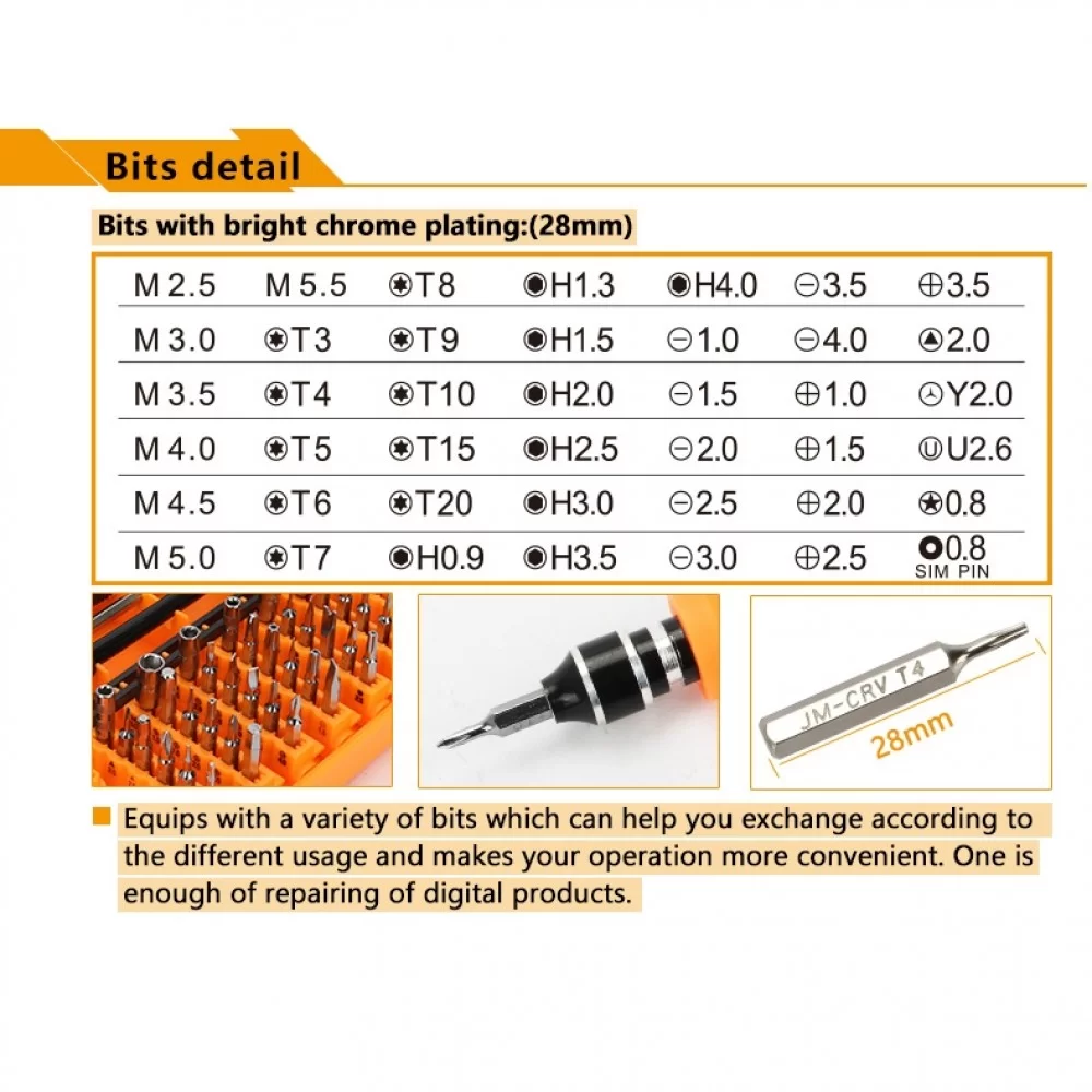 Picture of JAKEMY JM-8130 45 in 1 Interchangeable Magnetic Precision Screwdriver Set